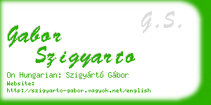 gabor szigyarto business card